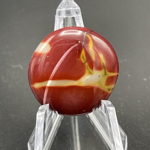 Mookaite Oval with Abstract Flames Round