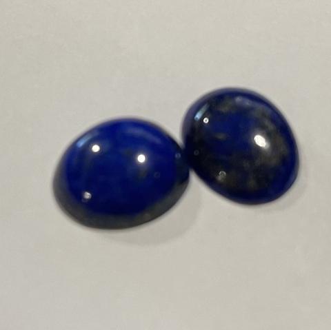 Two Small Lapis Polished Oval